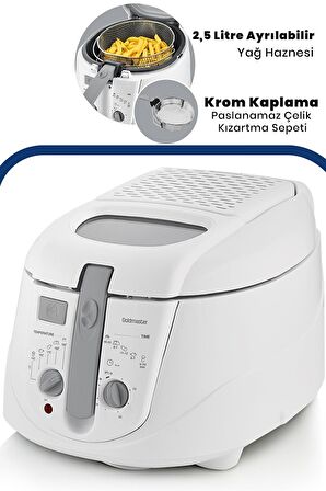 GoldMaster Çıtırr 2000 Watt 2.5 Litre Paslanmaz Çelik Ayarlanabilir Çıkarılabilir Fritöz