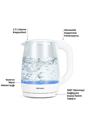 Goldmaster Beykoz Işıklı Cam 1.8 Lt Kettle