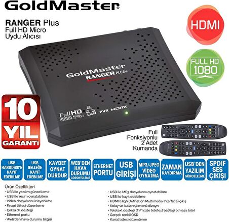 Goldmaster Ranger Plus Full HD PVR Uydu Alıcısı