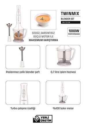 Goldmaster GM-7212 Twinmix Beyaz Blender Set