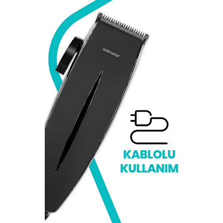 GOLDMASTER PİTON GM-8145 ULTRA SESSİZ AYARLANABİLİR PASLANMAZ ÇELİK SAÇ VE SAKAL ŞEKİLLENDİRİCİ
