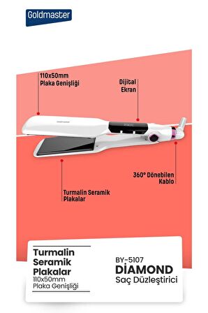 Goldmaster BY-5107 Seramik Dijital Ekranlı Saç Düzleştirici 