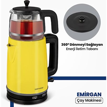 Gold Master GM-7375SR 2200 W Çay Makinesi Sarı 