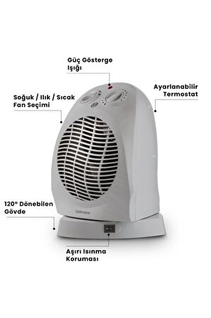 Goldmaster In-6900G 2000 W Termostatlı Elektrikli Zemin Tipi Fanlı Isıtıcı 