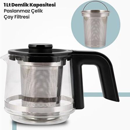 Goldmaster GM-8320 Işıklı 1900 W Cam 2 lt Elektrikli Çay Makinesi 