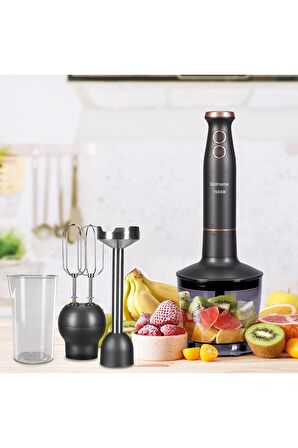 Bestblend Antrasit 1500 watt 4 Bıçaklı Paslanmaz 3 In 1 Blender Seti