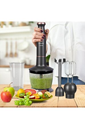 Bestblend Antrasit 1500 watt 4 Bıçaklı Paslanmaz 3 In 1 Blender Seti