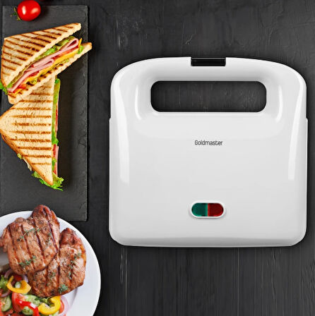 GoldMaster Milk Isınmaya Dayanıklı Tost Ve Izgara Makinesi Beyaz