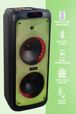 Taşınabilir Şarj Edilebilir Party Box Işıklı Bluetooth Hoparlör
