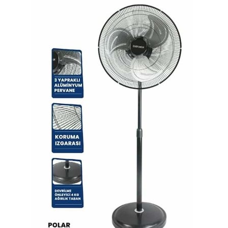 Goldmaster GM-7990 Polar 20" Salınımlı Hız Ayarlı 130 Watt Sanayi Tipi Ayaklı Vantilatör