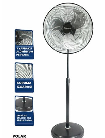 Goldmaster GM-7990 Polar 20" Salınımlı Hız Ayarlı 130 Watt Sanayi Tipi Ayaklı Vantilatör