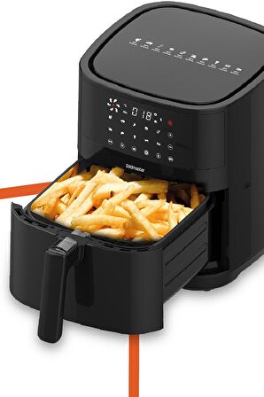 Smartfry Dijital Dokunmatik 10 Ön Ayarlı 6 Litre Airfryer Yağsız Kızartma Sıcak Hava Fritöz