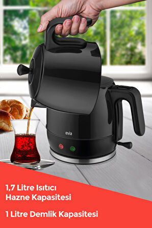 Evia Ladem 2200 W Çay Makinesi Siyah 