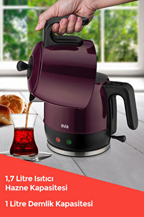 Evia Ladem 2200 W Çay Makinesi Mor 