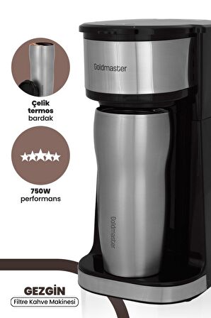 Gold Master Gm-7365 Solo Gri Filtre Kahve Makinesi