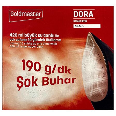 Goldmaster GM-7621 Dora Ütü Kırmızı-Siyah