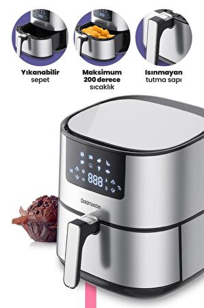 Gold Master GM-7483 Novo 6.4 lt Yağsız Airfryer Inox