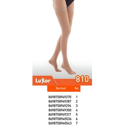 Luxvaris 810 CCL2 Dizüstü Burnu Açık Ten Rengi Varis Çorabı No: 4