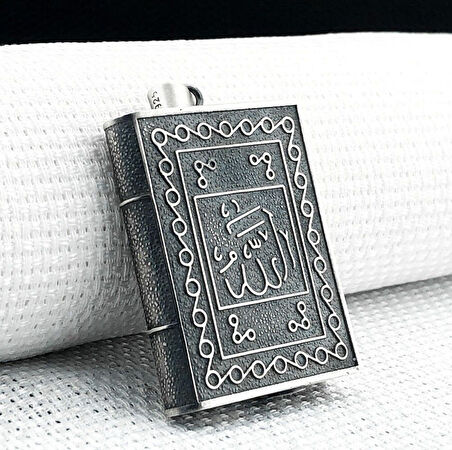 Allah Muhammet Yazılı Cevşeni Kebir Dualı 925 Ayar Gümüş Erkek Kolye Ucu
