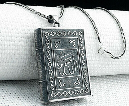 Allah Muhammet Yazılı Cevşeni Kebir Dualı 925 Ayar Gümüş Erkek Kolye