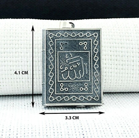 Allah Muhammet Yazılı Cevşeni Kebir Dualı 925 Ayar Gümüş Erkek Kolye Ucu