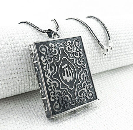 Allah Yazılı Cevşeni Kebir Dualı 925 Ayar Gümüş Erkek Kolye