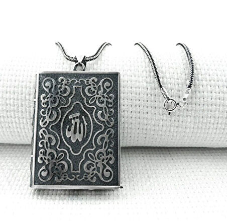 Allah Yazılı Cevşeni Kebir Dualı 925 Ayar Gümüş Erkek Kolye