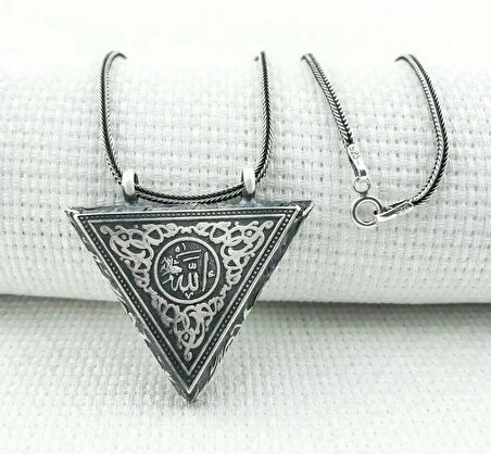 Allah Yazılı Cevşeni Kebir Dualı 925 Ayar Gümüş Erkek Kolye