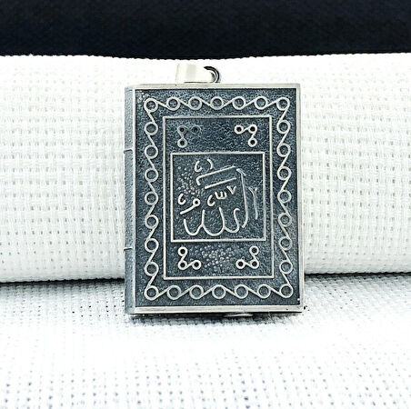 Allah Muhammet Yazılı Cevşeni Kebir Dualı 925 Ayar Gümüş Erkek Kolye Ucu