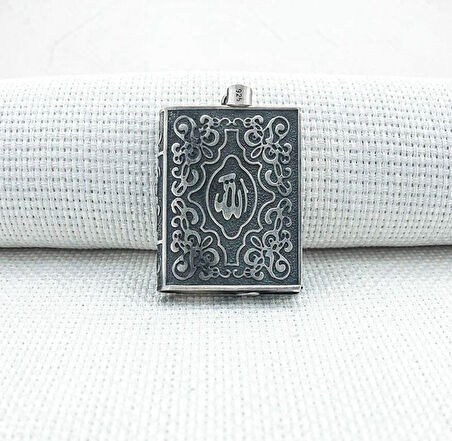 Allah Yazılı Cevşeni Kebir Dualı 925 Ayar Gümüş Erkek Kolye Ucu