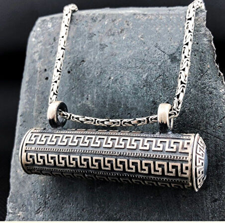 Büyük Boy Cevşeni Kebir Dualı 925 Ayar Gümüş Erkek Kolye