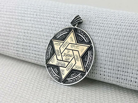 Süleyman Mührü Büyük Boy 925 Ayar Gümüş Erkek Kolye Ucu