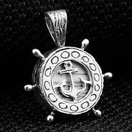 Gemi Dümeni  925 Ayar Gümüş Erkek Kolye Ucu