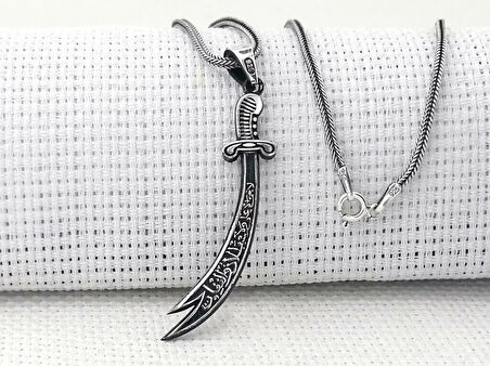 Zulfikar  Tasarımlı 925 Ayar Gümüş Erkek Kolye