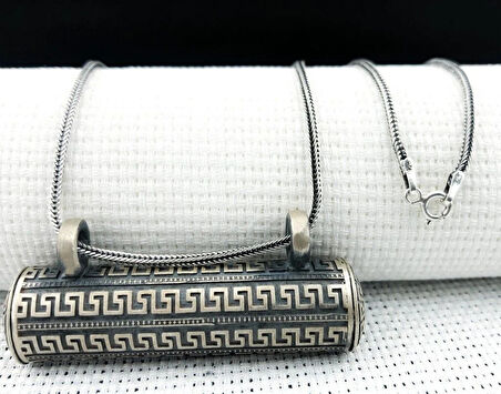 Büyük Boy Cevşeni Kebir Dualı 925 Ayar Gümüş Erkek Kolye