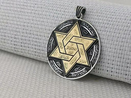 Süleyman Mührü Büyük Boy 925 Ayar Gümüş Erkek Kolye Ucu