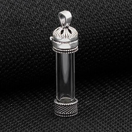 Silindir Tasarımlı Cevşeni Kebir Dualı 925 Ayar Gümüş Erkek Kolye Ucu