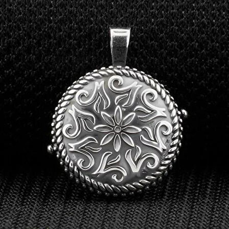 Çift Taraflı Açılabilir Cevşen  925 Ayar Gümüş Erkek Kolye Ucu