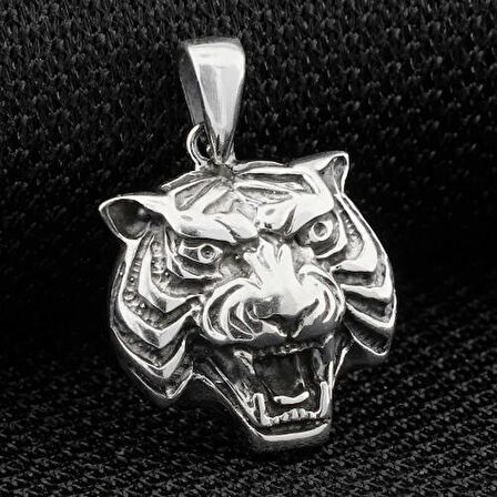 Aslan Kafası 925 Ayar Gümüş Erkek Kolye Ucu
