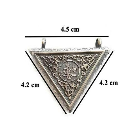 Osmanlı Tugra  Cevşeni Kebir Dualı Orta Boy  925 Ayar Gümüş Erkek Kolye Ucu