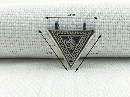 Osmanlı Tugra  Cevşeni Kebir Dualı Orta Boy  925 Ayar Gümüş Erkek Kolye Ucu