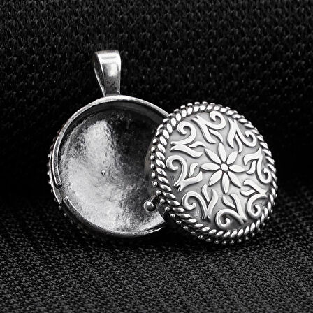 Çift Taraflı Açılabilir Cevşen  925 Ayar Gümüş Erkek Kolye Ucu