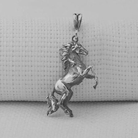 Dört Nala Koşan Üç Boyutlu 925 Ayar Gümüş Erkek Kolye Ucu