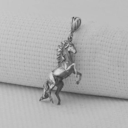 Dört Nala Koşan Üç Boyutlu 925 Ayar Gümüş Erkek Kolye Ucu