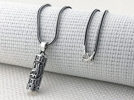 Ehlibeyt Yazılı Cevşeni Kebir Dualı 925 Ayar Gümüş Erkek Kolye