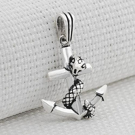 Yılanlı Çapa  925 Ayar Gümüş Erkek Kolye Ucu