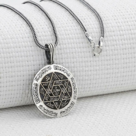 Özel İsmi Azam Duası 925 Ayar Gümüş Erkek Kolye