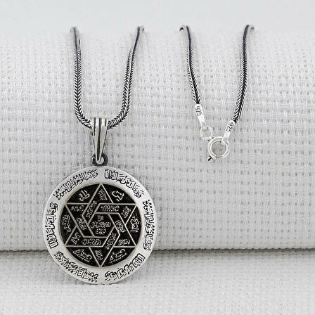 Özel İsmi Azam Duası 925 Ayar Gümüş Erkek Kolye