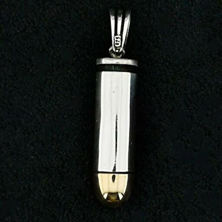 Özel Mermi Kurşun 925 Ayar Gümüş Erkek Kolye Ucu