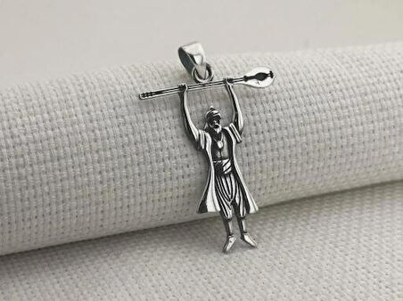 Pir Sultan Abdal 925 Ayar Gümüş Erkek Kolye Ucu